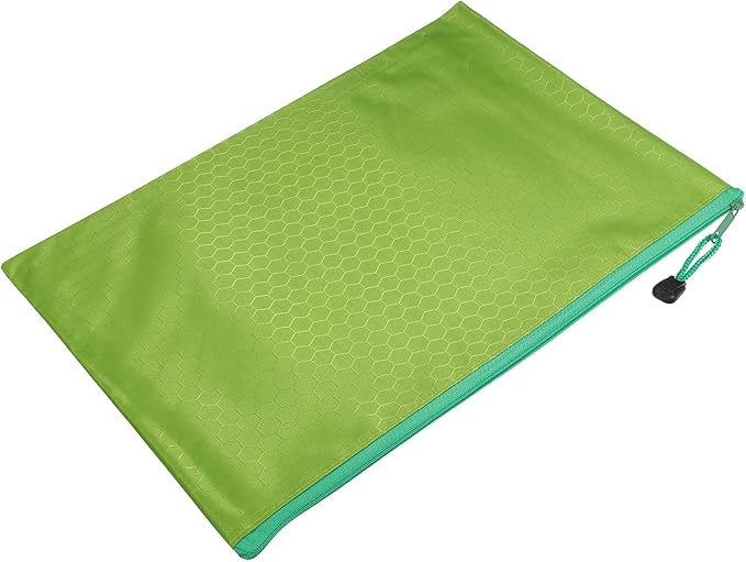 PATIKIL Waterproof Zipper File Bags, 10 Pack A4 Size Document Pocket Storage Organizer Pouch for Travel Office Supply, Green