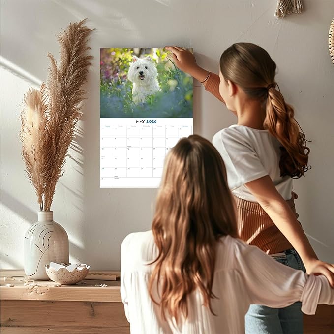 2025 2026 West Highland Terrier Calendar - Dog Breed Monthly Wall Calendar - 12" x 18" Open - Thick No-Bleed Paper - Giftable - Academic Teacher's Planner Calendar Organizing & Planning - Made in USA