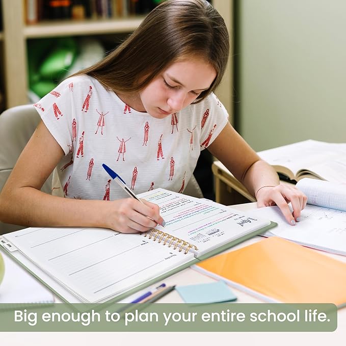 8.5" x 11" Academic Planner 2026-2027, Weekly & Monthly Calendar Planner Book, July 2026 – June 2027, Large Hardcover Organizer with Tabs, Perfect for Teachers, Students, Women & Men – A4, Green