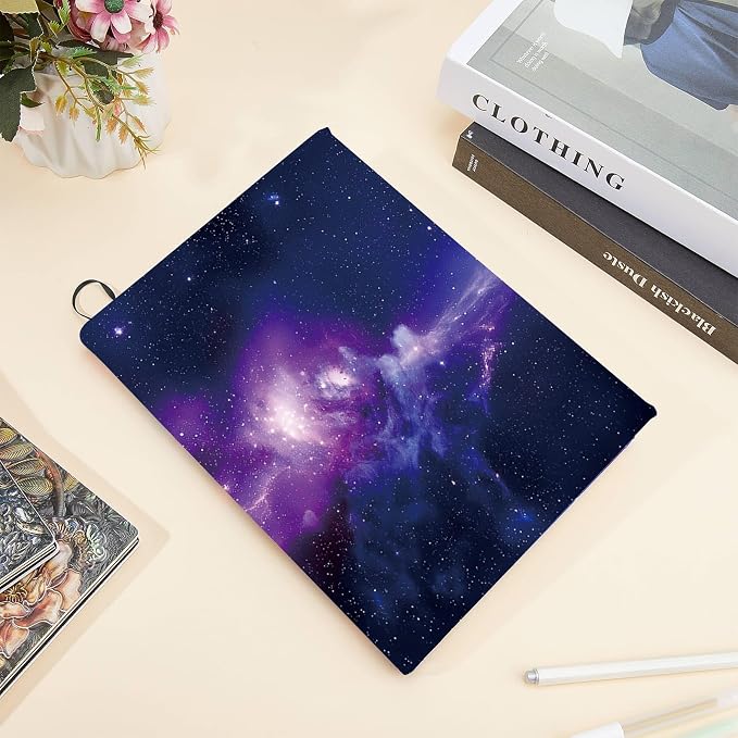 CRASPIRE Stretchable Book Cover Protector Galaxies Star Cloud Washable Reusable Jumbo Fabric Cloth Up to 9x11In Elastic Sleeve Stretchy Wrap for Hardcover Paperbacks Book Lover Gift Notebook Textbook