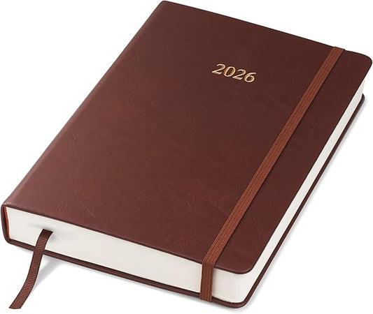Wykeham's Executive 2026 Daily Journal Planner – US Public Holidays & Format – Customization Available (Conker, 8.5" x 5.5")