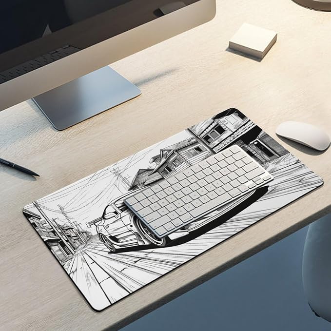 Large Mouse Pad JDM Car Sup Drifting Desk Mat Computer Accessories Gaming Office Organizers Supplies Decor Essentials Keyboard Pads for Desk Rubber 30x60cm
