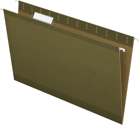 Pendaflex Reinforced Hanging Folders, Legal Size, Standard Green, 1/5 Cut, 25/BX (4153 1/5), (Pack of 10)