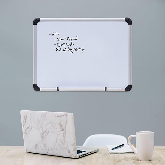 Universal 43732 Magnetic Steel Dry Erase Board, 24 x 18, White, Aluminum Frame