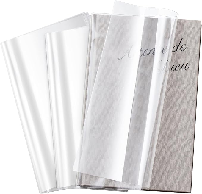 ReliThick 100 Pack Adjustable Clear Book Cover for Book with 11.25 x 21, Plastic Waterproof Sleeve for Textbook Paperback, with Self Adhesive Closure, Against Dust, Wear Protector(Clear)