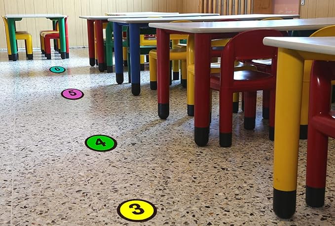 WhatSign Line up Spots for Classroom Floor Stickers - 36Pcs Number Stickers Floor Numbers for Classroom Lining up for Back to School Kindergarten Preschool Elementary Supplies