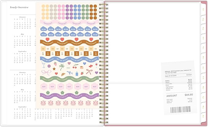 2026-2027 Blue Sky Kentia 8" x 11" Academic Year Weekly & Monthly Planner, Plastic Cover, Kentia (159106)
