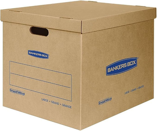 Bankers Box Classic Moving Box 30 Pack Kit, Reinforced Handles, Tape-Free Assembly, Box with Lid, 10 Small and 20 Medium Boxes (7716601)