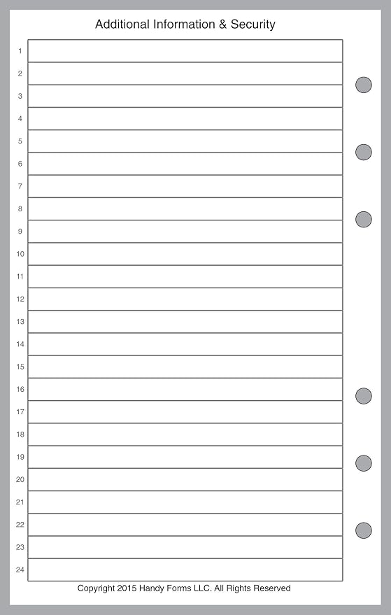 Personal-Wide Sized Login Password List, Sized and Punched for Personal-Wide Notebooks (4.75" x 6.75")