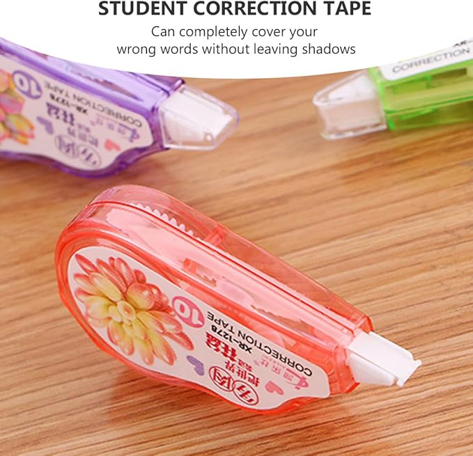 HANABASS 5pcs Correction Tape for Students Easy-to-use Applicator, Office Stationery Supplies for Homework and Writing Corrections Random Style