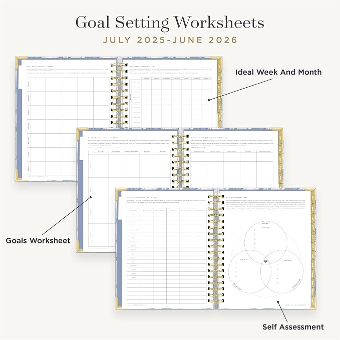 Day Designer Mini Daily Academic Year Planner Calendar, July - June, Glossy Laminated Cover, Wirebound, Laminated Tabs, Storage Pocket, Includes Stickers & Snap-In Ruler, Azure (Azure- 2025/2026, 7.4" x 9.5")