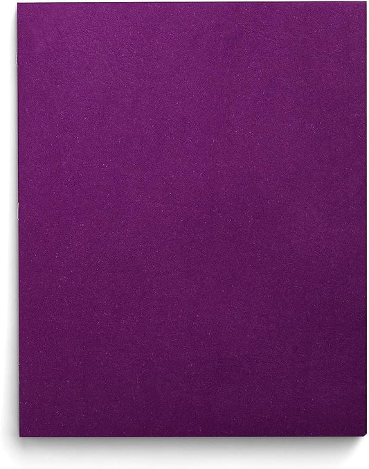 Staples School Grade 2‑Pocket Folders with Fasteners, Purple, Letter‑Size Durable Classroom & Office File Folders, 25/Box