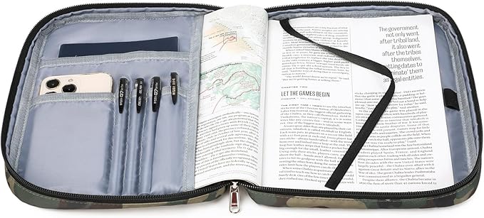 Octsky Bible Book Covers for Boys, Kids Bible Case/Protective/Holder with Pocket, Camo-1