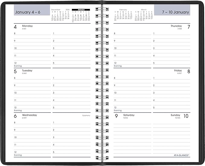 AT-A-GLANCE 2027 Appointment Book Planner, Weekly, 5" x 8", DayMinder, Black (G2000027)