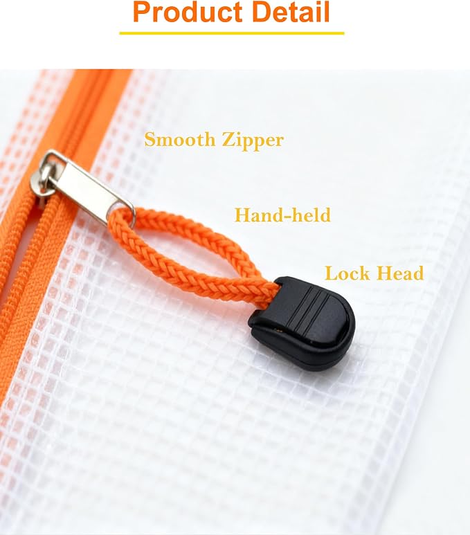 24 Pcs Lightweight Zipper Mesh Pouch Bags, Portable Clear Plastic A6 Storage Bags, Bulk Zipper Pouches for Home Office Travel Toiletries Cosmetics Organizer