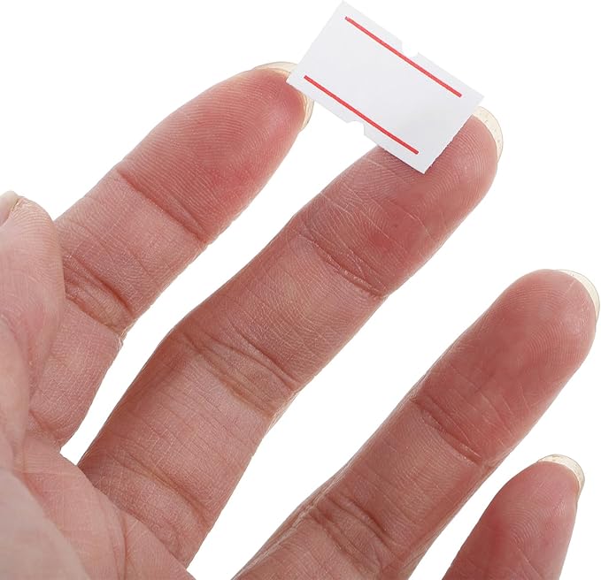 Artibetter 5000pcs Price Marker Tag Tape with Double Colored Lines, Self-Adhesive Cost Label Paper Rolls for Retail Store Pricing, Compatible with Price Gun Labeler, Supermarket Sale Sticker