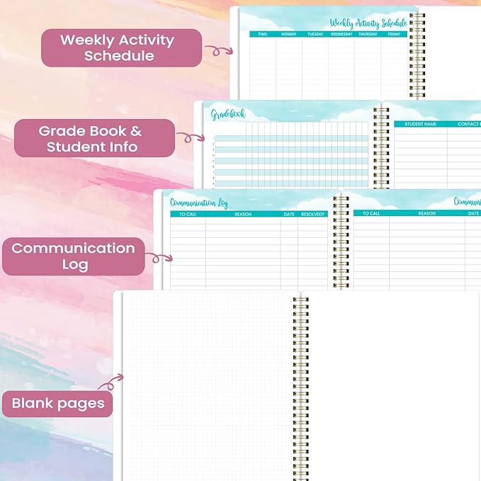 Teacher Planner 2026-2027 - Teacher Lesson Planner, July 2026 - June 2027, 9" x 11", 2026-2027 Academic Planner Weekly and Monthly, Lesson Plan Book for Teachers, Colorful Tabs, Inner Pocket, Clipboard