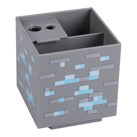 Paladone Minecraft Desktop Organizer - Officially Licensed, 4 Modular Blocks, Customisable Stationery Holder for Pencils, Minecraft Gamer Decor, Desk Accessory for School or Office Supplies