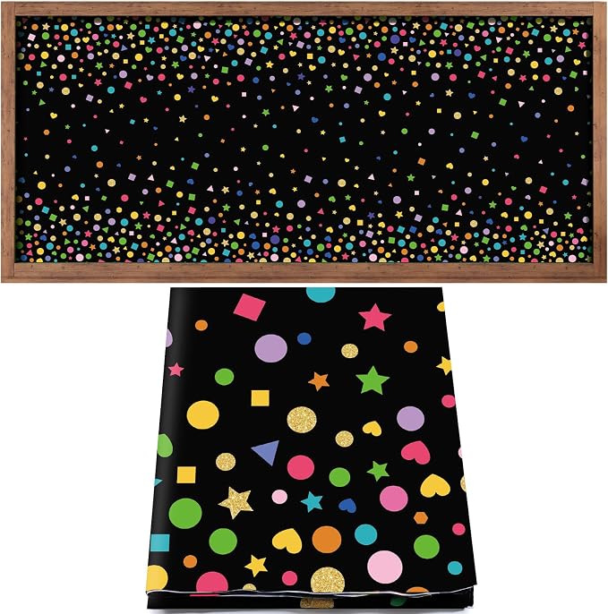 Mindsoft Bulletin Board Paper 48'' x 107'' Class Boards for Classroom Bulletin Boards Everyone is Welcome Classroom Board Decor Pillows Curtains Crafts(Confetti,1 Pc)