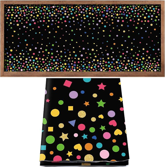 Mindsoft Bulletin Board Paper 48'' x 107'' Class Boards for Classroom Bulletin Boards Everyone is Welcome Classroom Board Decor Pillows Curtains Crafts(Confetti,1 Pc)