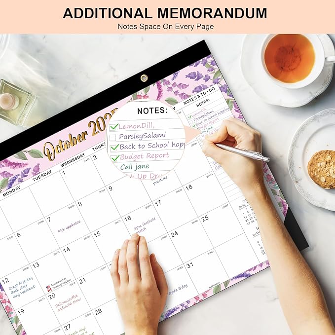Desk Calendar 2025-2026, AgePlace Large 22" x17" Wall Calendar 2025 Covers June 2025 - December 2026, Monthly Desktop Calendar with Different Watercolor Artwork for Each Month for Home & Office School