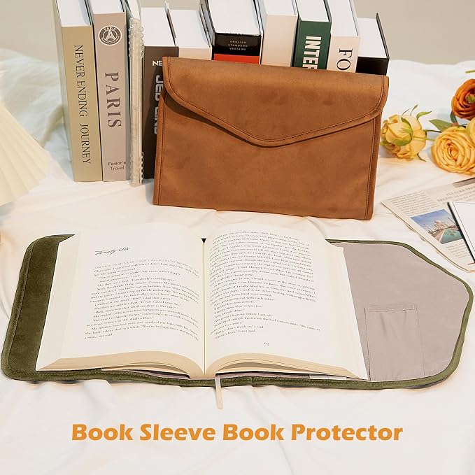 Reusable Adjustable Book Cover with Strong Magnetic Closure – Soft Protective Book Sleeve for Paperback & Hardcover, Fits Up to 9.5” x 6.5” x 2” Books – Flexible, Washable & Reusable Book Protector