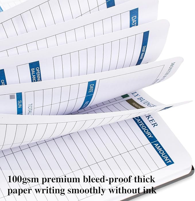 Budget Planner - Monthly Financial Planner Organizer with Expense Budget Book/Expense Tracker Notebook/Accounting Book to Manage Your Money Effectively, Start Anytime, A5(5.8" * 8.2") Black Golden