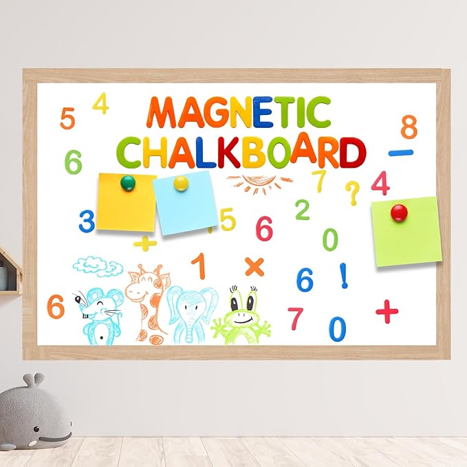 Magnetic Dry Erase Whiteboard Paper 36 x 24 Inch, Self Adhesive White Board Sticker for Wall, Peel and Stick Wallpaper With 50 Magnetic Letters