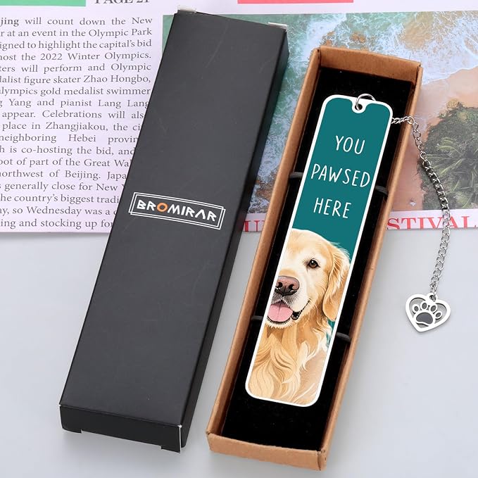 Golden Retriever Gifts for Women Men, Gift for Golden Retriever Lovers Owners, Fathers Day Dog Dag Gifts for Men, Book Club Gifts for Dog Lovers Kids, Reading Accessories for Book Lover Bookish Nerd