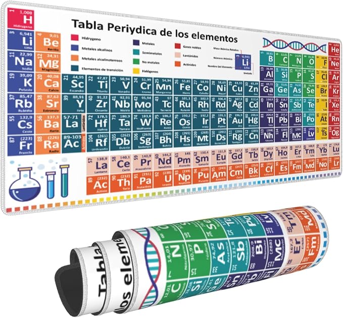 Periodic Table Mouse Pad – Large Desk Mat with Non-Slip Rubber Base, 31.5 X 11.8in Gaming Mousepad for Laptop Pc, Office Accessories and Desktop Decor
