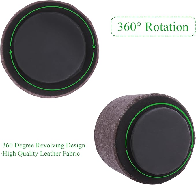 Round Leather Art Supply Organizer,Remote Control Holder,360 Degree Spinning,Multi-Functional Pencil Holder,4 Compartments Desktop Stationary Organizer(1-Soft Dark Brown2)
