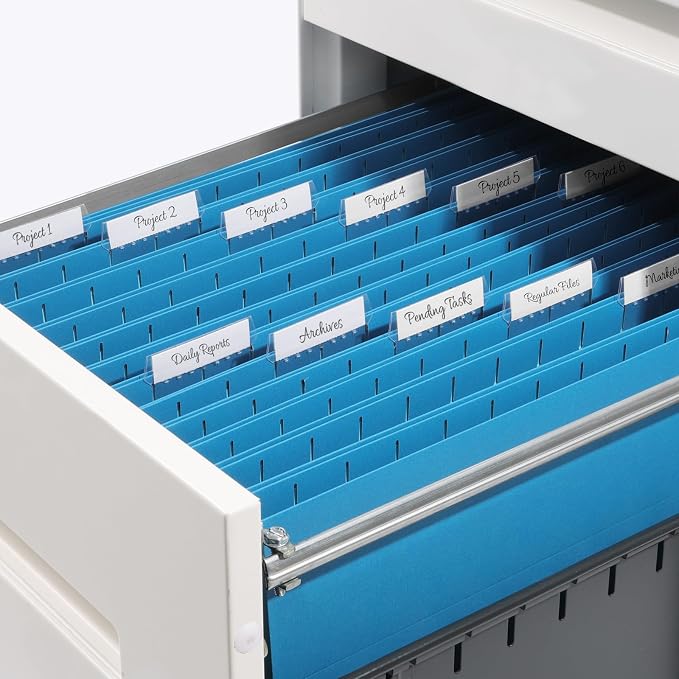 SUNEE Hanging File Folders Legal Size, Blue File Folders 25 Pack 1/5-Cut Tabs, Stay Organized for Your Home and Office Bulk File and Documents