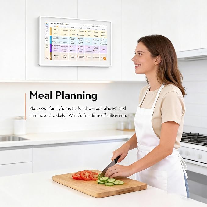 Digital Calendar,15.6-inch Digital Wall Planner & Chore Chart, Touchscreen Family Organizer for Schedules, Events & Reminders, Wall Mount Included, Smart Calendar Perfect for 2026 Planning (White Frame)