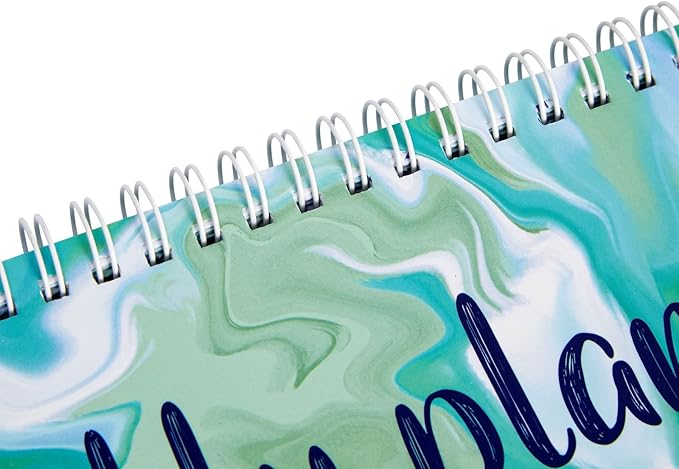 Paper Junkie Undated Weekly Planner - 11.7 x 4.1 In, Green, Spiral Bound, 52 Undated Sheets - Calendar & To Do List Notepad - Desk Planner for Teacher Supplies & Office Organization