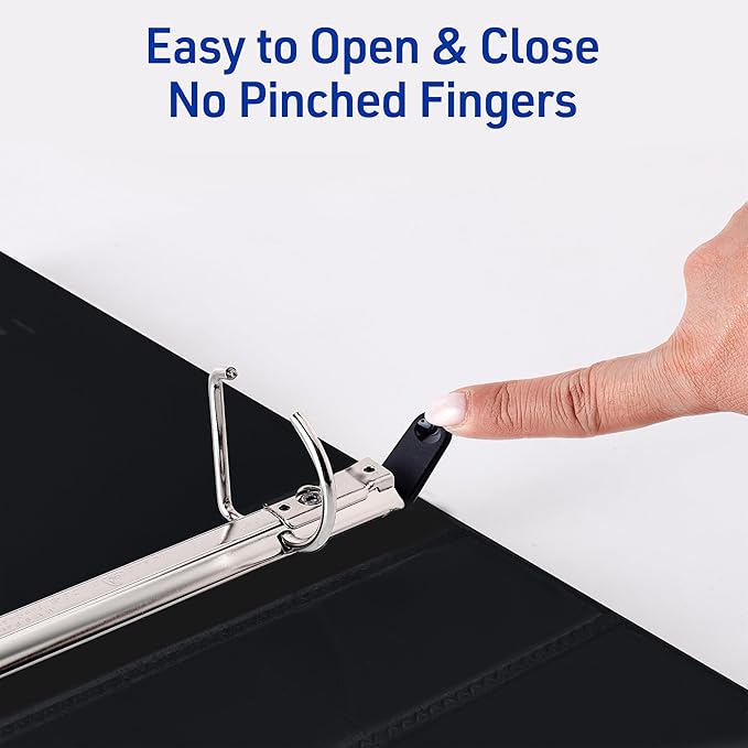 Avery Heavy-Duty View 3 Ring Binders, 1.5 Inch One Touch Slant Rings, DuraHinge, 2.1 Inch Wide Spine, Customizable Clear Cover and Spine, White Binders (12-Pack of 79795)