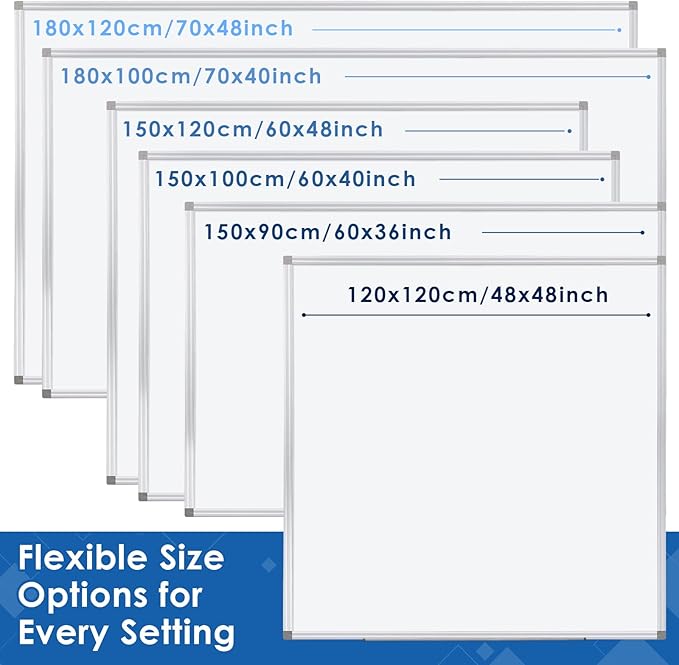 60" x 40" Dry Erase Board, Large White Board for Wall & Magnetic Pen Holder, for Home School Office Conference Room