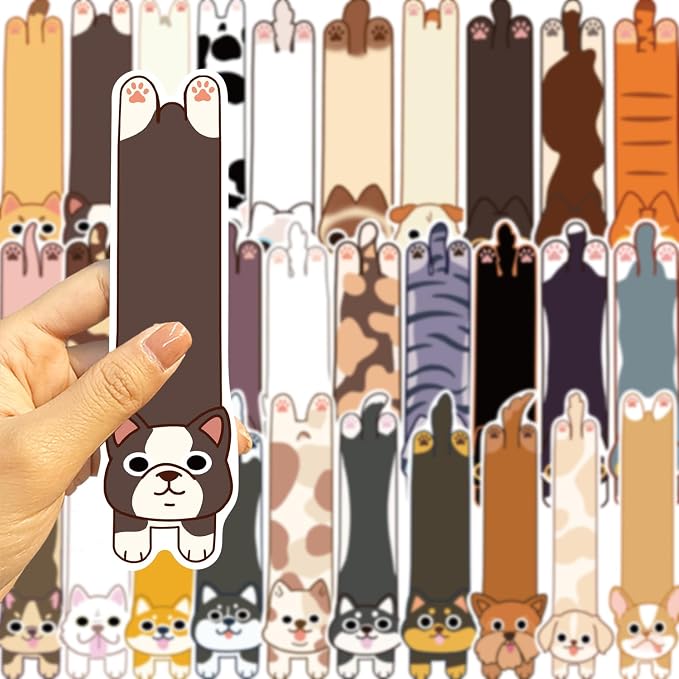 30 PCS Cat Dog World Bookmark, Bookmarks for Cats and Dog Lovers, Bulk Bookmarks for Men and Women, Unique Book Mark for Reading for Boys, Girls, Students, Classroom Gifts, Prize, Reading