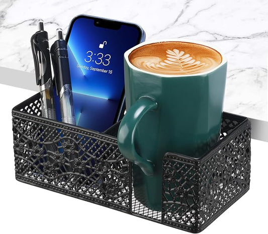 Desk Organizer Clip on Desk Cup Holder Pencil Holder for Desk Storage Beverages Phone Holder Desk Organizer and Accessories Office School Home