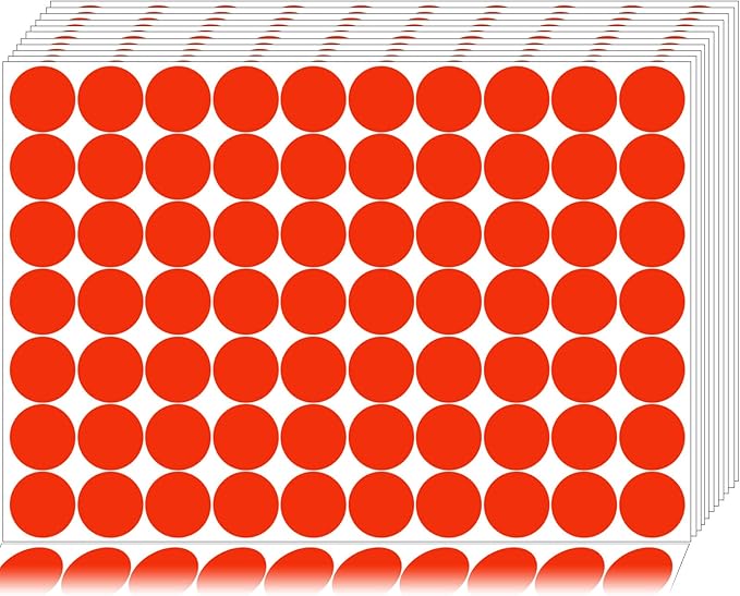 1400 PCS Red Dot Stickers Round Coding Labels Circle Dots Labels Stickers Polka Circle Dot Stickers Label Sticker for Office,Classroom,Papers Etc