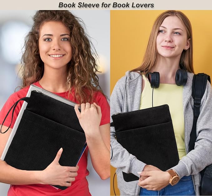 Book Sleeve, Book Covers for Paperbacks with Zipper, Book Lover Gifts