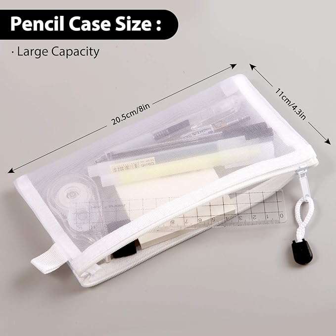 Whaline 10Pcs Japanese Style Pen Set Gel Ballpoint Pen Bag Mechanical Pencil Pencil Lead Correction Tape Sticky Note Rubber Ruler Highlighter Pen for Student Back to School Supplies Office Stationary