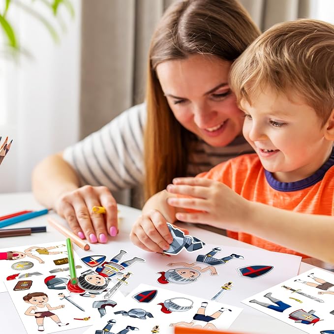 Tenceur 192 Pcs Armor of God Stickers Craft Kit for Kids Religious Bible Medieval Stickers Armor of God Decoration for Toddler Sunday School Christian Art Classroom DIY Bulletin Board Party Activities