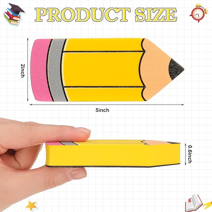 Kolldenn 8 Pcs Pencil Shaped Magnetic Whiteboard Cube Eraser Back to School Dry Erase Erasers Classroom Chalkboard Wiper Correction Product Teacher Supplies for Classroom Office Decor