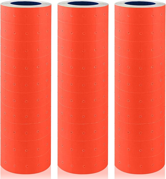 8 Digits Price Tag Gun Kit with 5000 Sticker Labels and 3 Ink Refill， Label Gun Pricing Guns for Office， Retail Shop， Grocery Store Organization Marking (30 Roll Saffron)