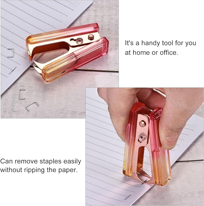 MECCANIXITY Staple Remover Tool, Staplers Puller with Acrylic Body Metal Jaws for Office Home Desktop Accessories Colored