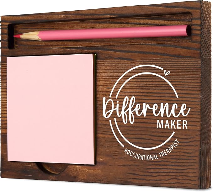 Occupational Therapist Difference Maker Appreciation Gift for OT Professionals Rehab Specialists Therapists, Functional and Stylish Desk Organizer, Work Desk Retro Note Pad Holder SDZ312