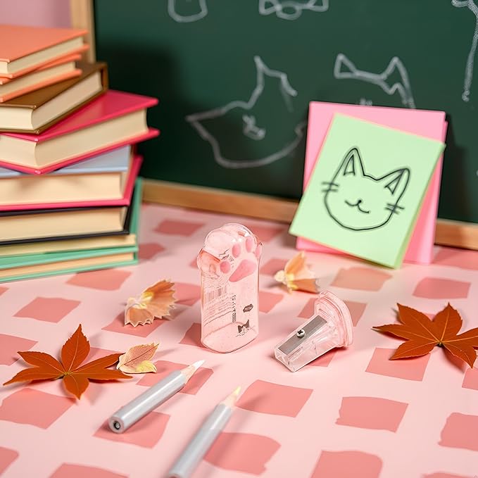 Cute Cat Paw Pencil Sharpener Kawaii Supplies Student Prize Kids Gift Kawaii Pencil Sharpener Cat School Supplies for Kids Girls Cat Lovers Office School Home Writing and Correction Supplies