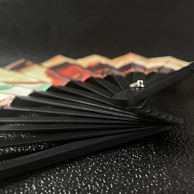Demonic Hand Held Bamboo Silk Folding Fan Hand Fan Mo Dao Zu Shi Metal Bookmark for Women Men Fans 2 Pcs