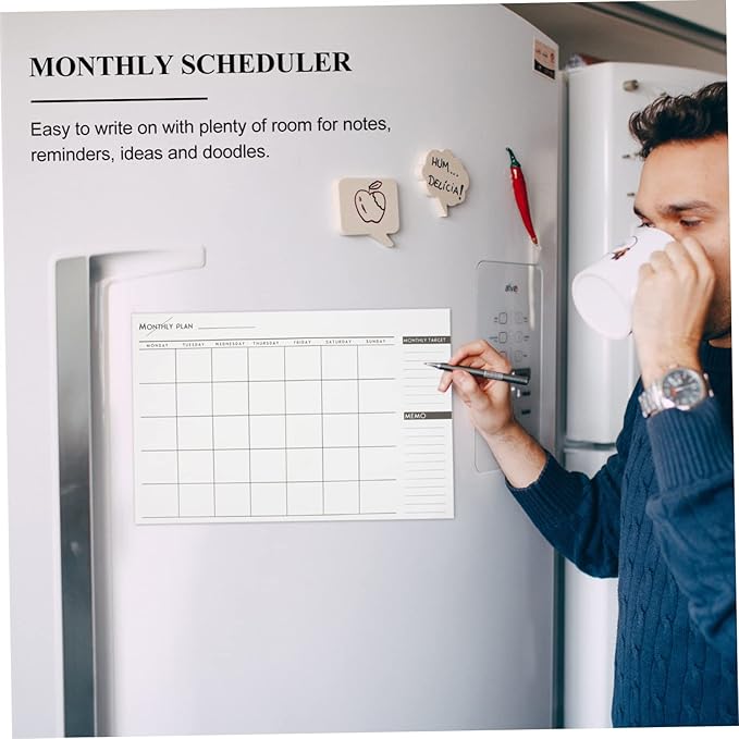 KALLORY Simple Month Schedule Work Planner Notepad Monthly Scheduler for Students Office and Home Use Practical Desk Calendar for Study and Work Organization