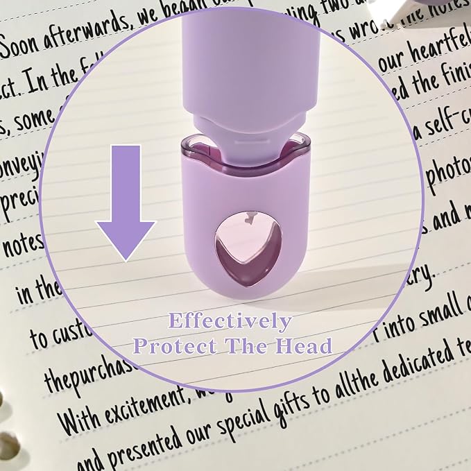 Temiary 12Pcs Cute White Smooth Pull Out Tape, Easy to Use White Correction Pens, 1/5 x 236in Smooth Writing & Aesthetic Office School Supplies (Purple)